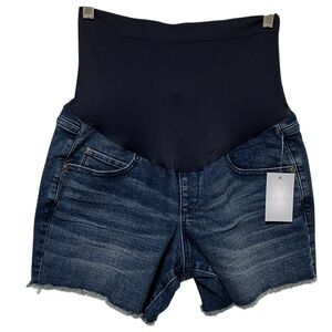 NWT a:glow Maternity Raw Hem Denim Jean Shorts